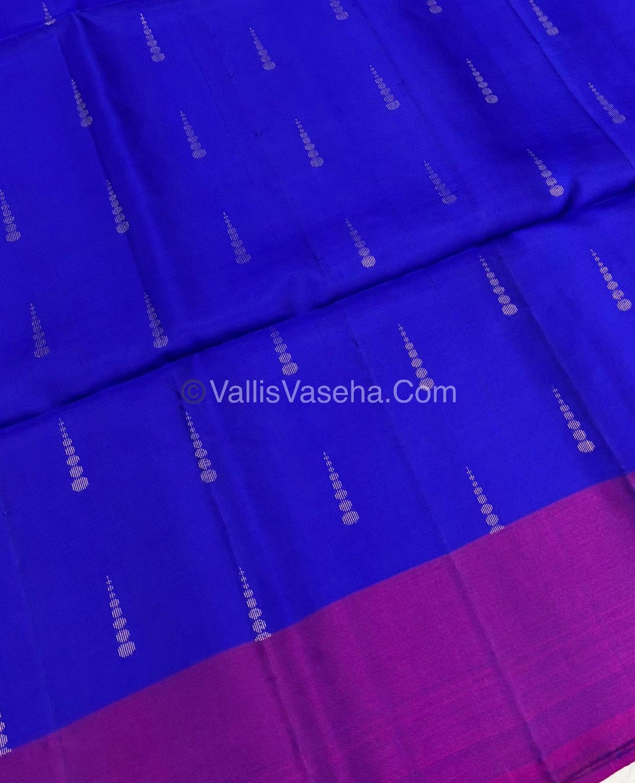 Half Mixed Soft Silk Saree - Blue With Purple - VVPSS073