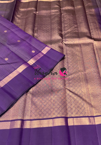 Pure Kanchipuram Silk Saree - Purple Shade - VVPS100
