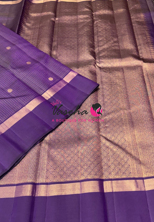 Pure Kanchipuram Silk Saree - Purple Shade - VVPS100