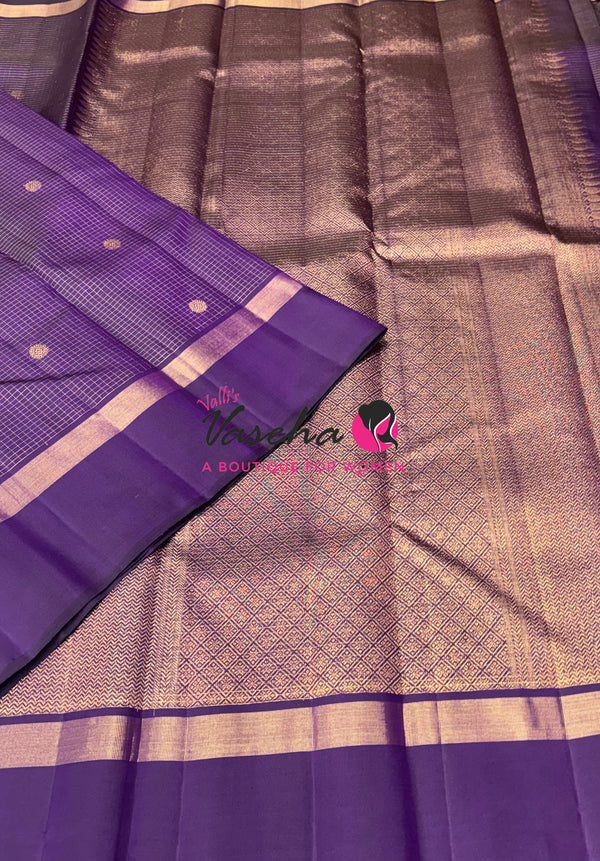 Pure Kanchipuram Silk Saree - Purple Shade - VVPS100