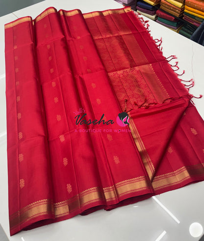 Pure Soft Silk Saree  - Red Shade - VVPSS144