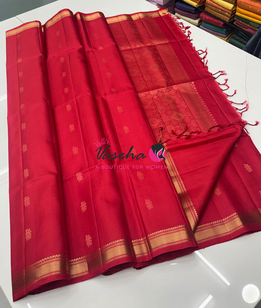 Pure Soft Silk Saree  - Red Shade - VVPSS144