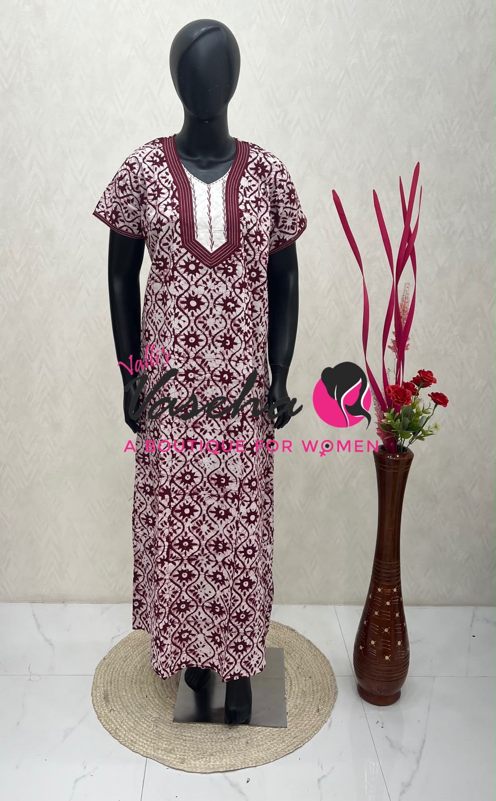 Free Size - Nighties - Batick Prints - VVJN001