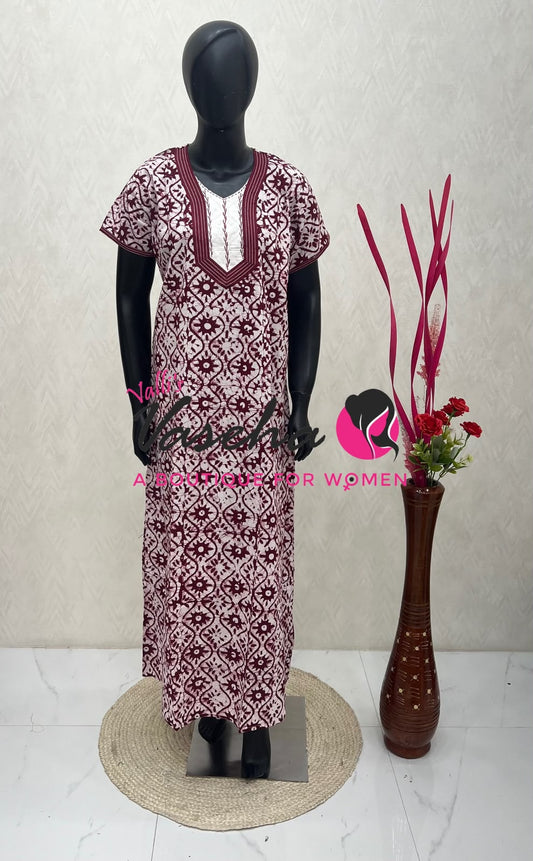 Free Size - Nighties - Batick Prints - VVJN001