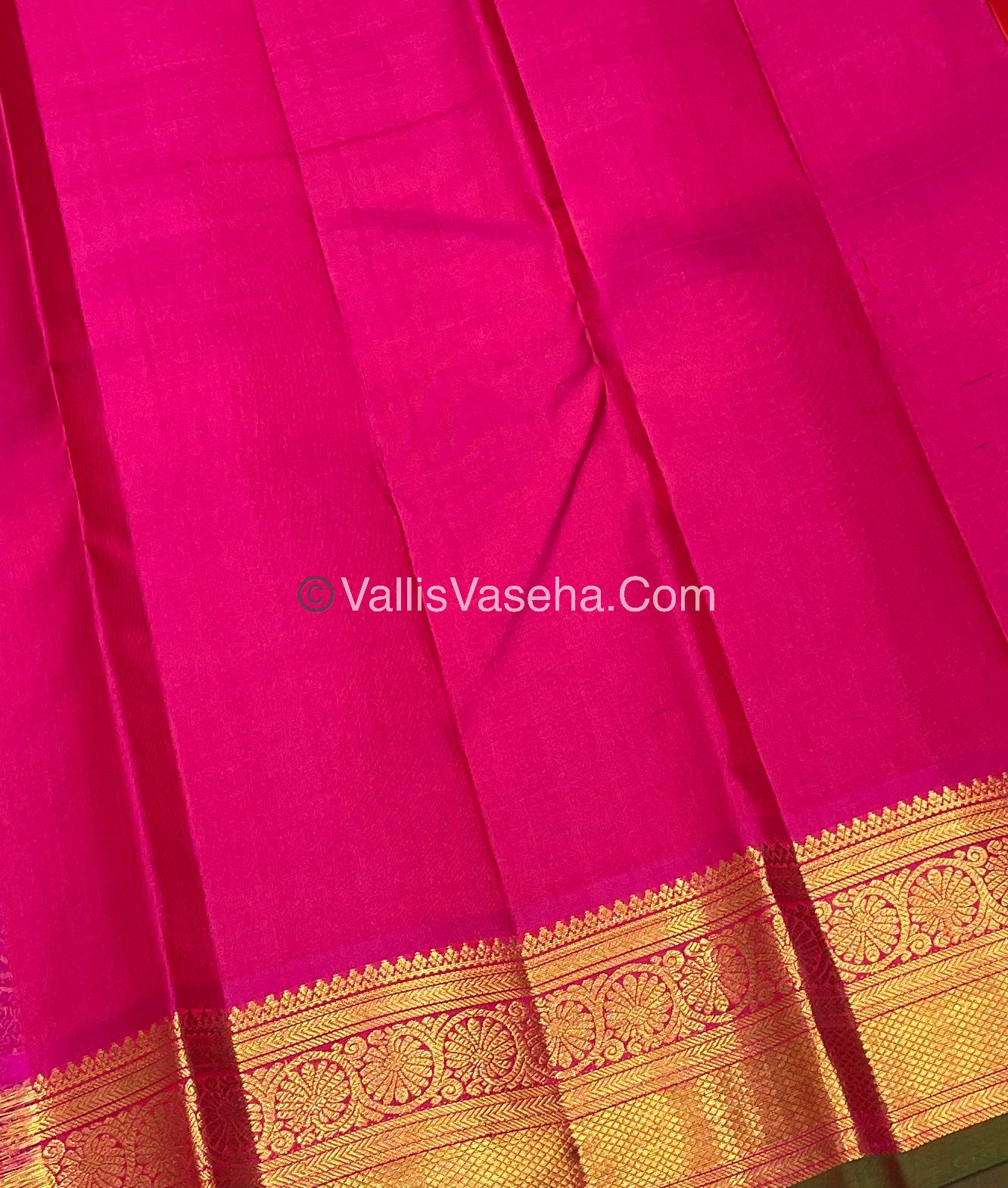 Pure Kanchipuram Silk Saree - Orange & Pink  Combo - VVPS014