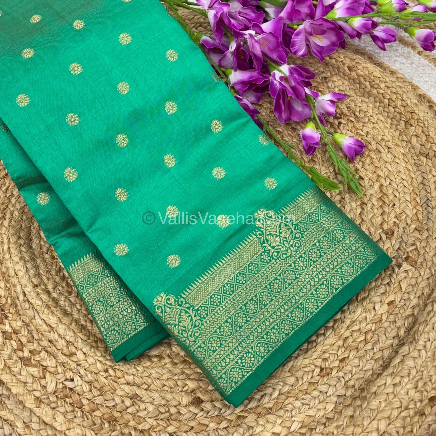 Semi Tussar Silk Saree -  Green shade - VVSTS032