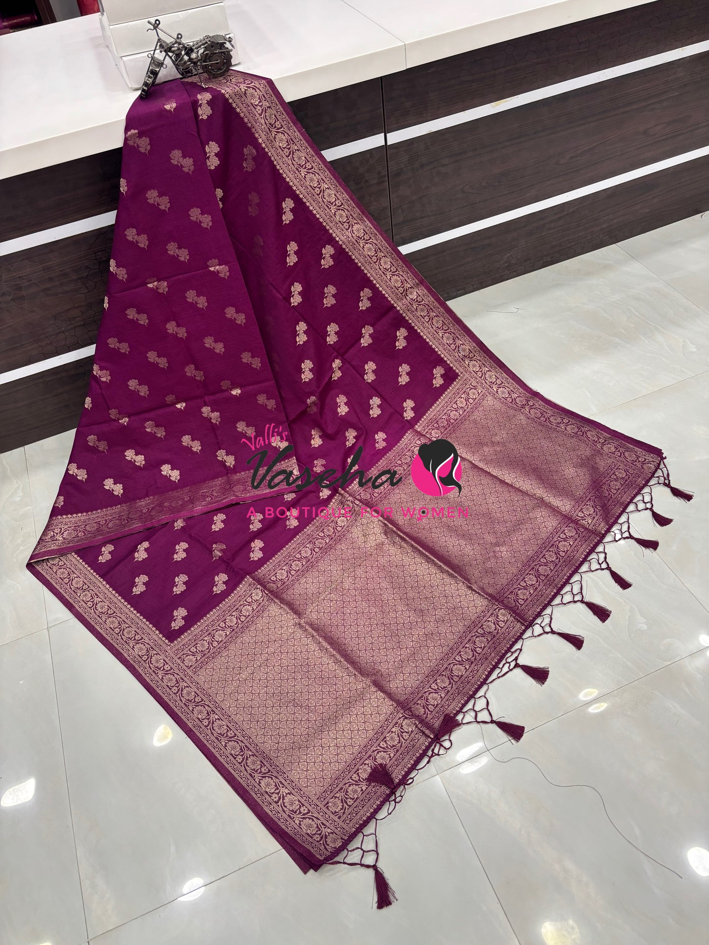 Banarasi - Heritage Silk - Semi Kathan Silk - Wine Shade - VVBHS011