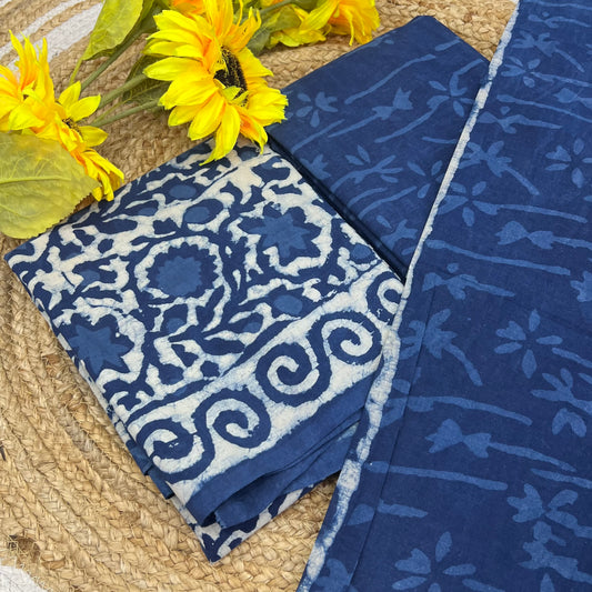 Pure Mul Mul Cotton - Bagru/ Dabu Print - VVUSM002