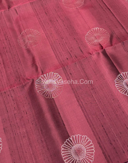 Pure Soft Silk Saree - Dupion Weaving - Wine  & Lemon Green Shade - VVPSS065