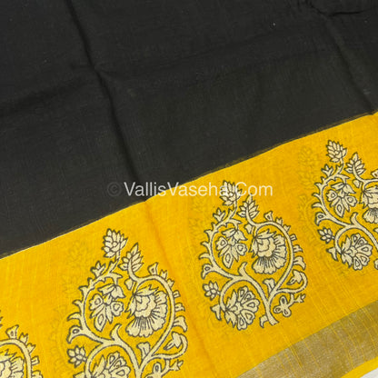 Linen Mixed Cotton Saree |VVLMP001