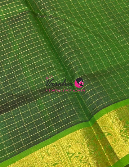 Pure Silk Cotton Saree - Zari Checks - VVCSC001