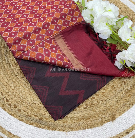 Semi Raw Silk with Zig Zag  Design Weaving - VVRS003