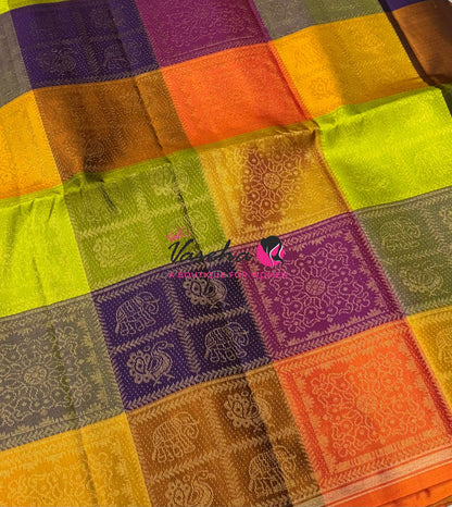 Pure Soft Silk Saree - Partly Pallu -  Half & Half Saree - VVPSS088