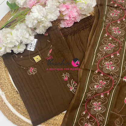 Ready Made | Semi Anarkali Set  (3pc)|Cotton |VVRMS033