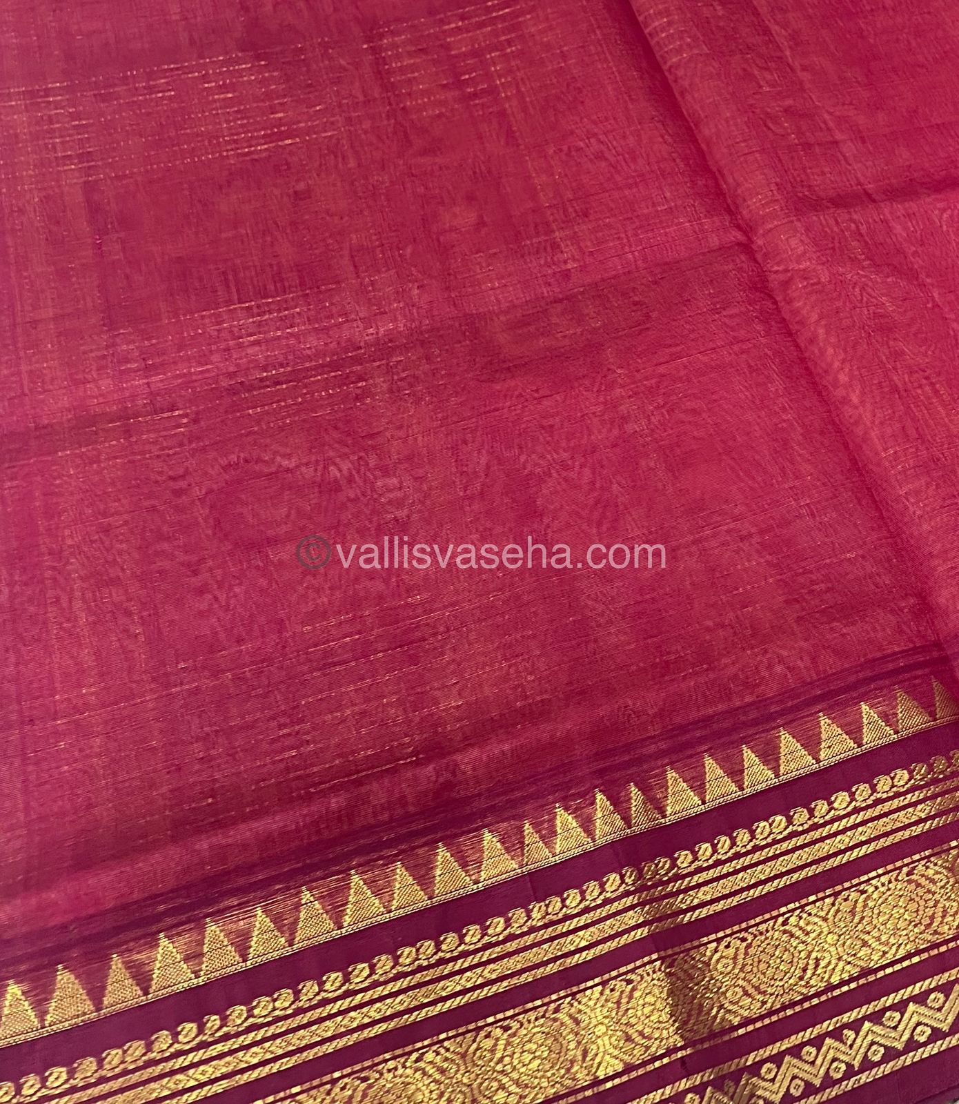 Pure Korvai Silk Cotton - Zari checks lines -Kanakambaram ( Light Peach )& Merun Combo - VVKSC010