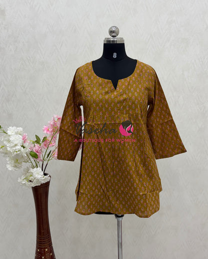 Ready Made - Short Top - Mustard Yellow Color - VVRST001