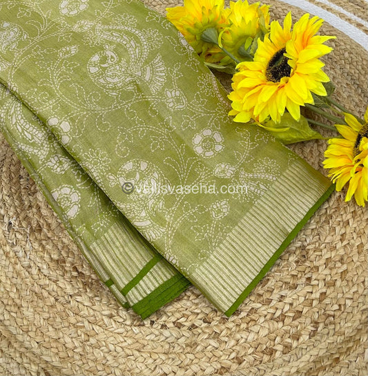 Semi Tussar Silk - Green Shade - VVSTS001