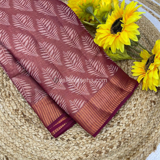 Semi Tussar Silk - Maroon Shade - VVSTS001