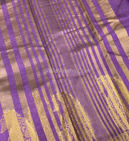 Semi Tussar Silk - Big Mango - ￼Lavender Shade - VVSTS002