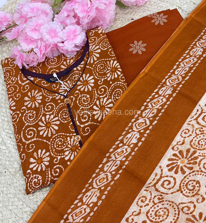 Ready Made - Semi Patiyala 3(pc) Set - Printed Cotton - VVRSP001