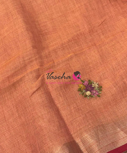 French Knot - Tissue Saree - Peach Shade - VVLFN014