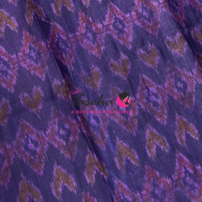 Semi Matka Tussar Silk Saree | Double Blouse | Purple Shade |VVSTS052