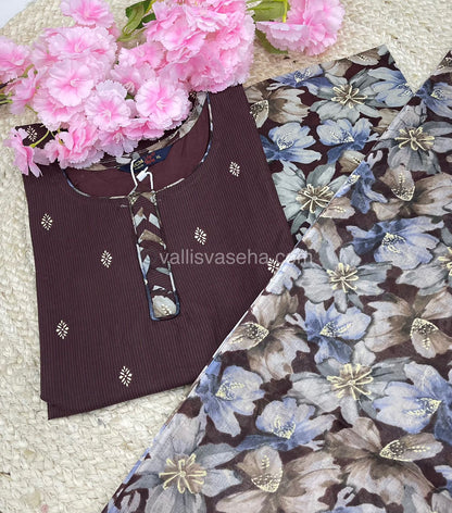 Ready Made - Semi Patiyala 3(pc) Set - Printed Cotton - VVRSP001