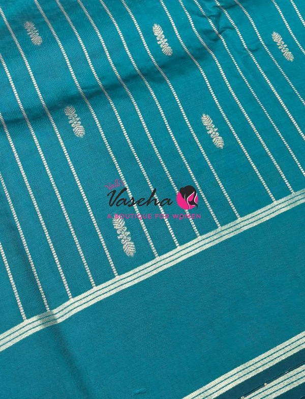Semi Soft Silk  - Peacock Blue Shade - VVSSS041