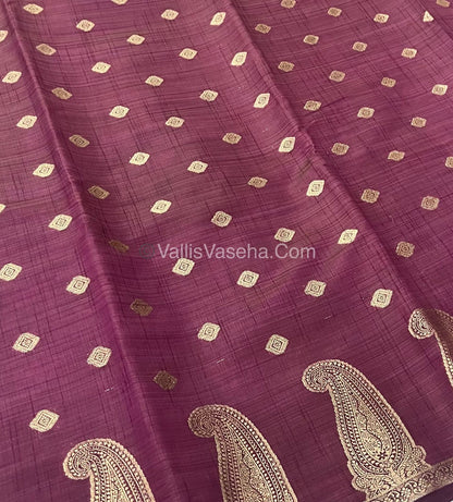 Semi Tussar Silk Saree - Wine shade - VVSTS010