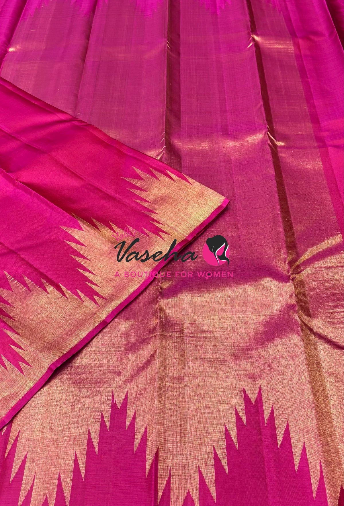 Pure Vintage Kanchipuram Silk Saree  - Thalampoo - Pink Shade VVPS019