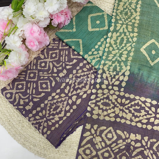 Unstitched Salwar Material- Baswada Batick Printed Silk - VVUSM005