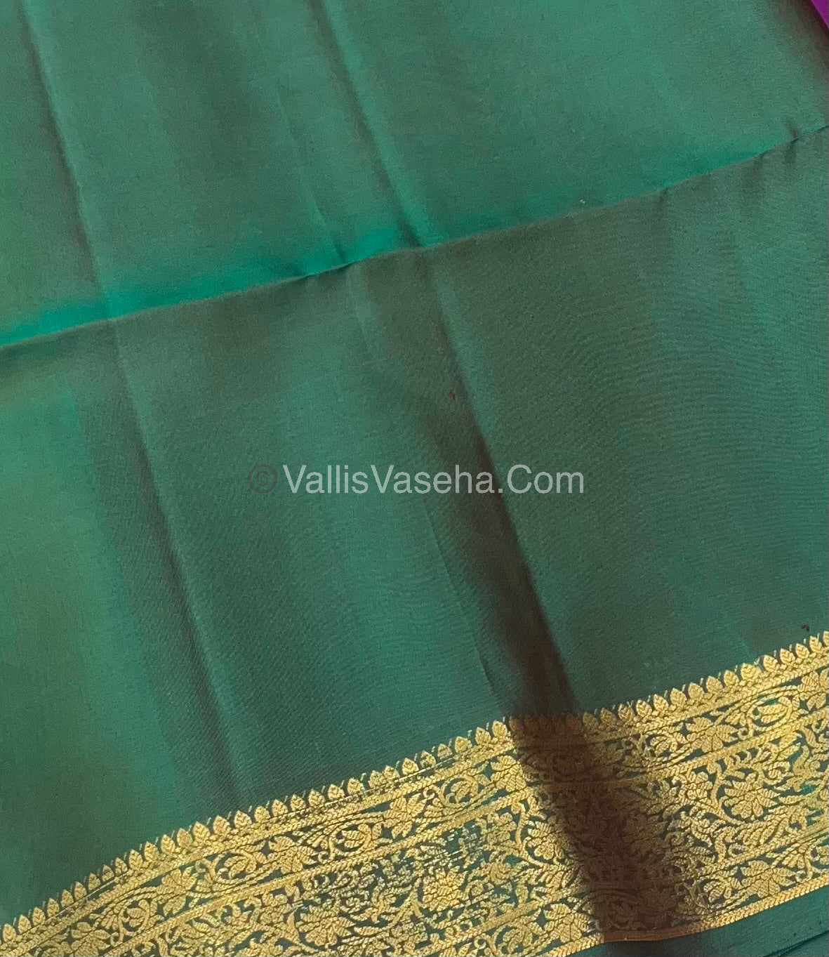 Pure Soft Silk Saree - Kanchi Border - Velum & Mayilum - Purplish Pink & Green Combo - VVPSS046
