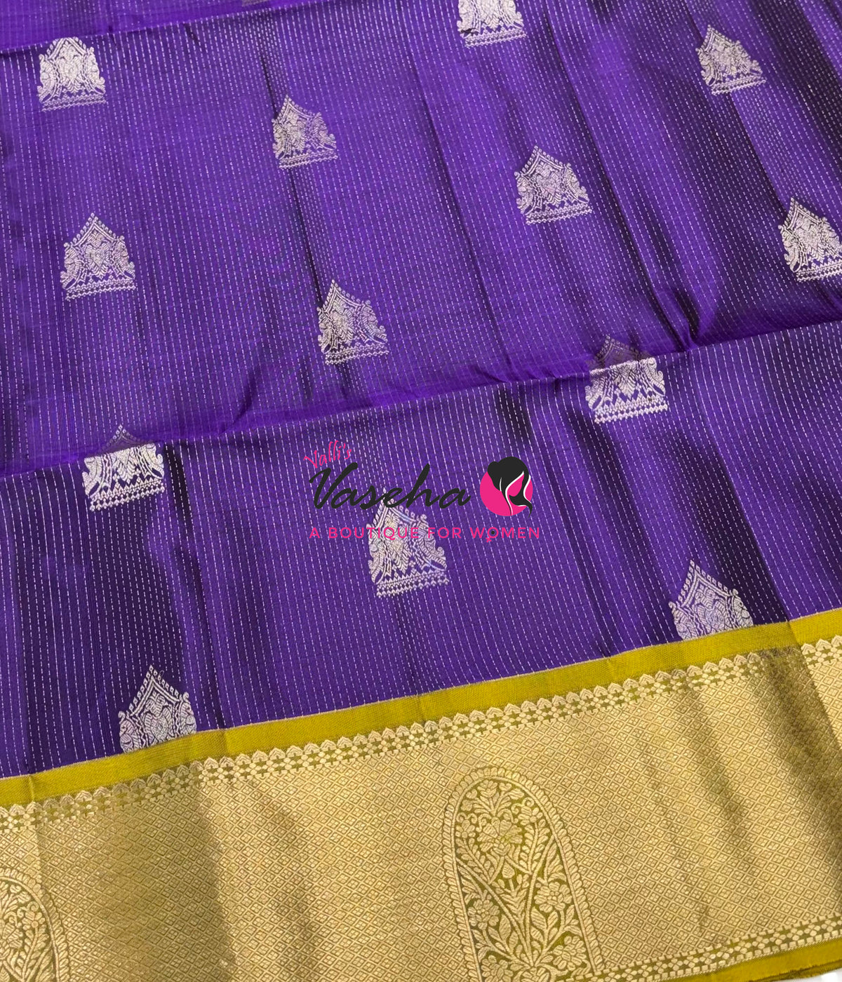 Half Mix - Pure Soft Silk Saree - Vairavoosi Design - Violetish Purple & Lemon Green - VVPSS147