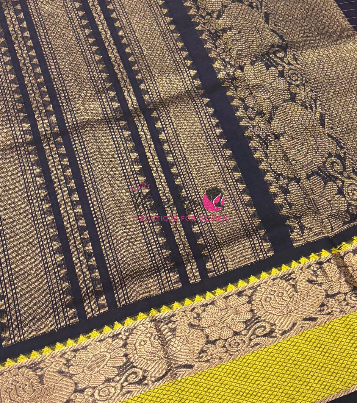 Pure Silk Cotton Saree - Maroon  & Black Shade - VVPSC014