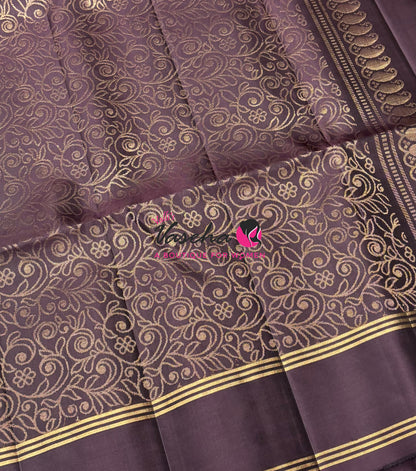 Pure Soft Silk Saree  - Green & Wine Brown Combo - VVPSS137