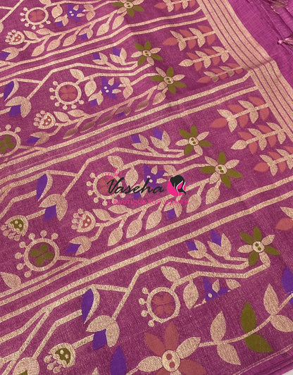 Banarasi - Heritage Meenakari Silk -  Dark Onion Pink Shade - VVBHS016