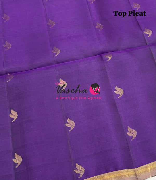 Pure Soft Silk Saree - Partly Pallu -  Half & Half Saree - VVPSS088