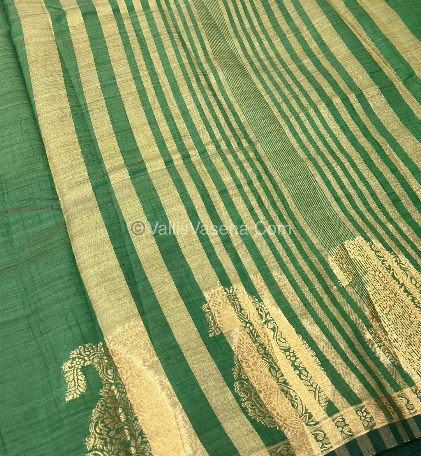 Semi Tussar Silk - Small Mango - Green Shade - VVSTS002