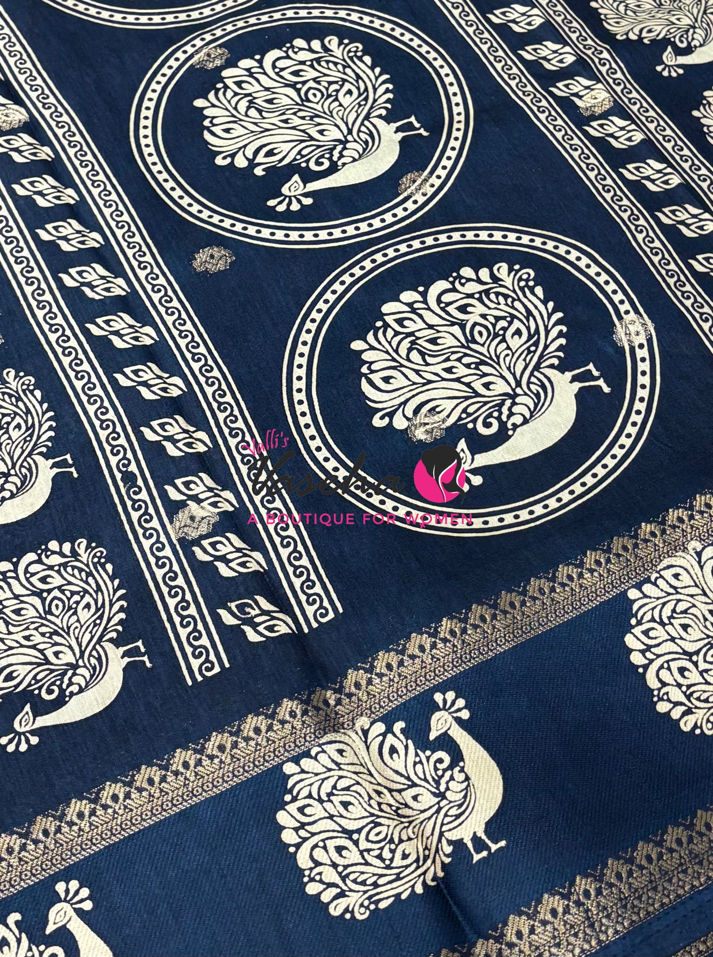 Casual Wear Saree - Semi Binny / Semi Dola Silk - Ramar Blue Shade - VVSDS007