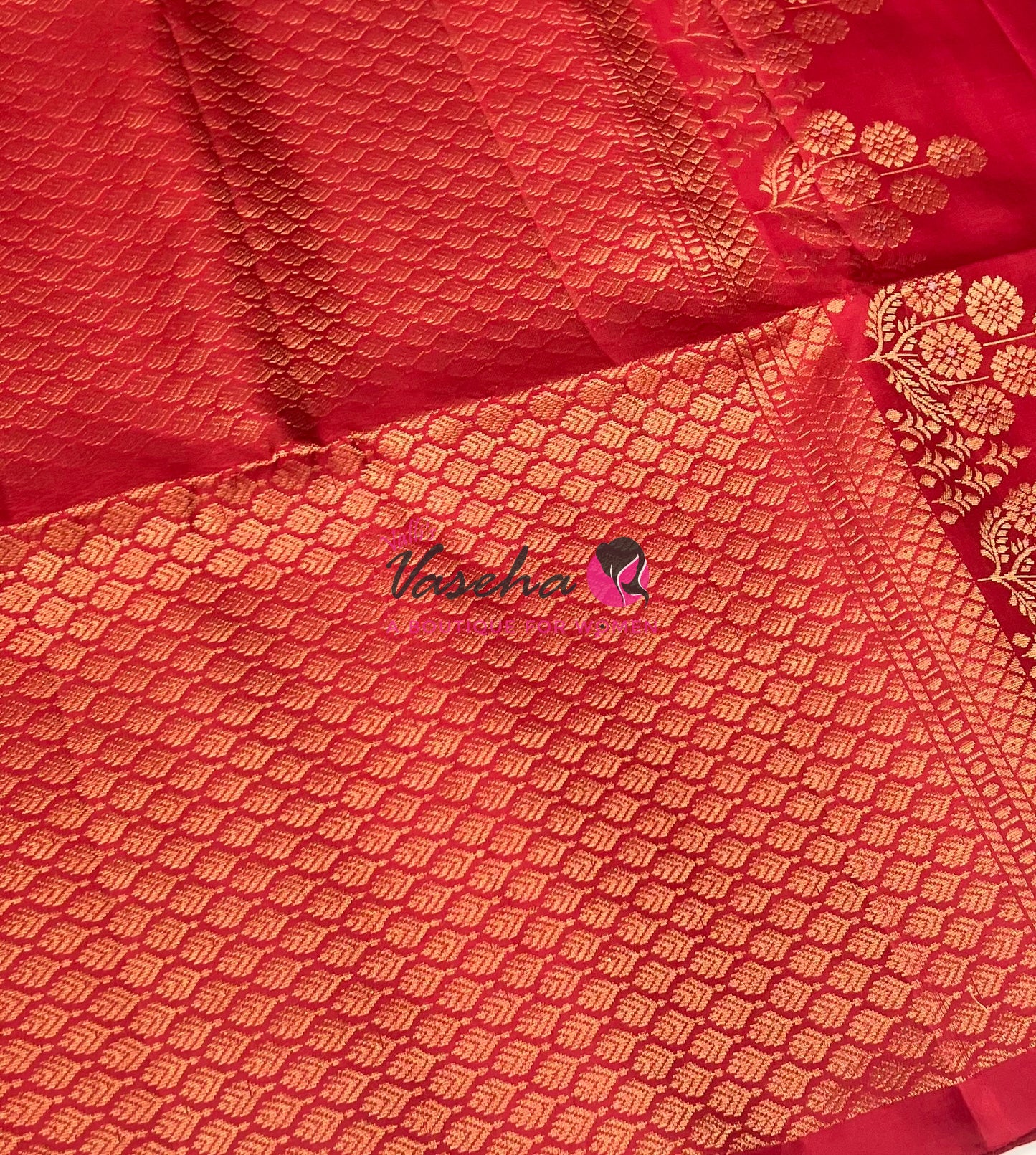 Pure Soft Silk Saree - Border Less - Red Shade - VVPSS078