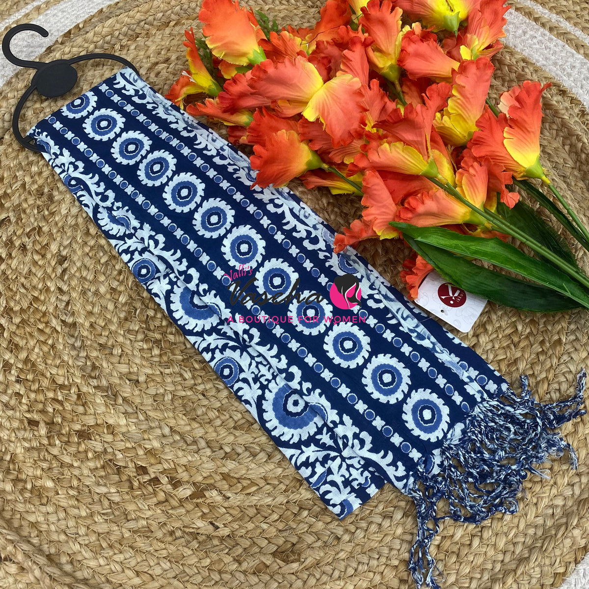 Stoles & Dupattas - Indigo Blue print - VVSD001