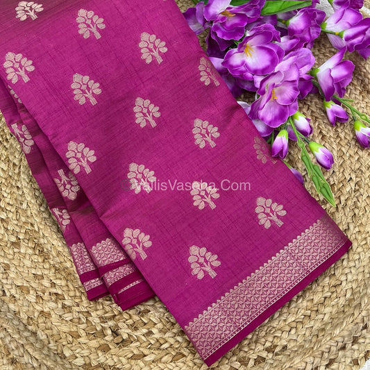 Semi Tussar Silk Saree -  Pink Shade - VVSTS009