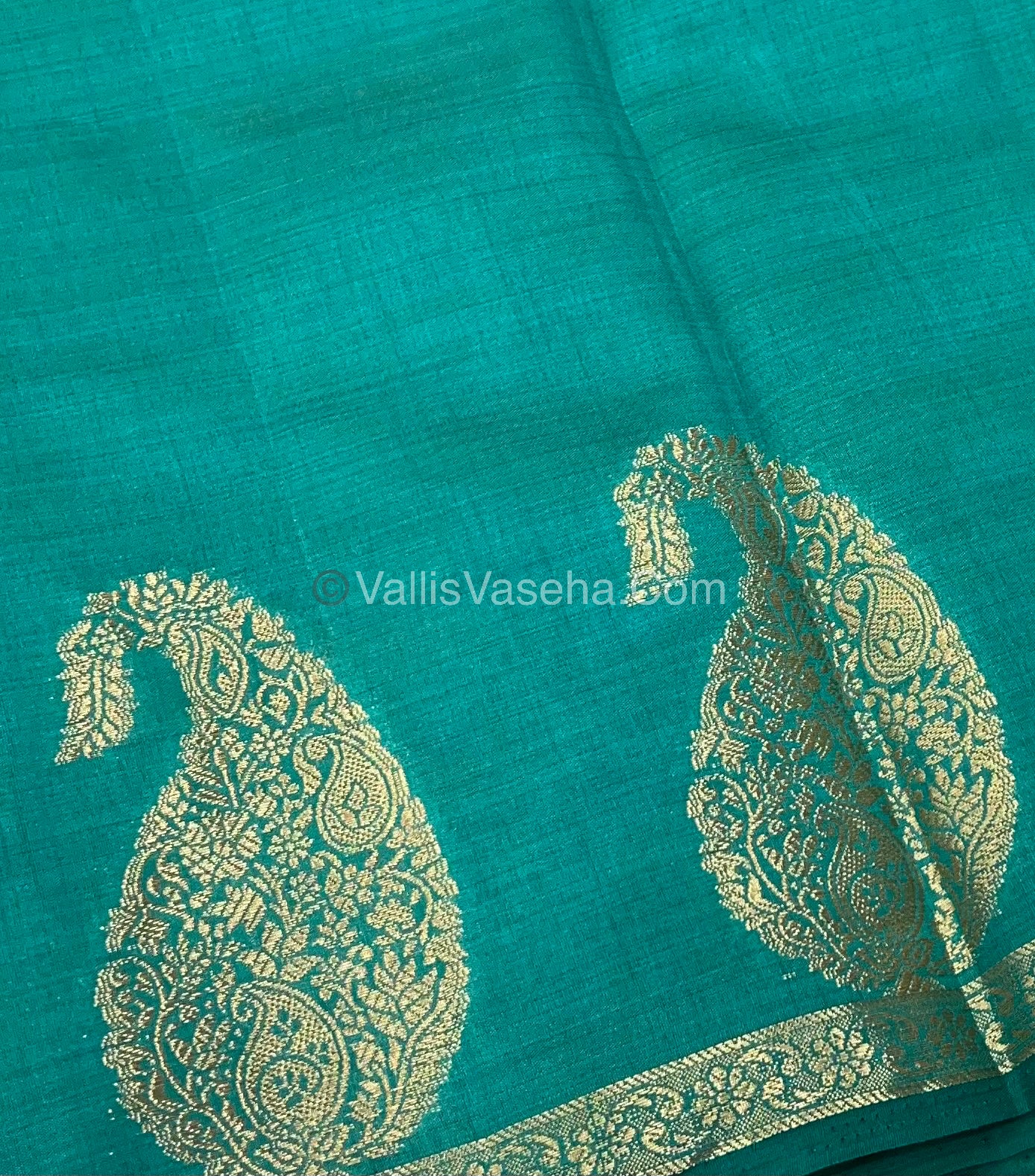 Semi Tussar Silk - Small Mango - Blue Shade - VVSTS002
