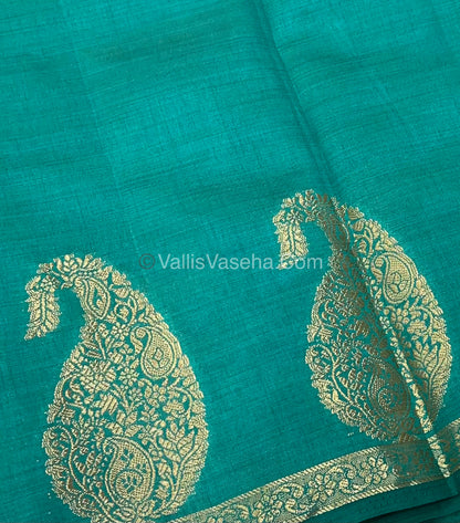Semi Tussar Silk - Small Mango - Blue Shade - VVSTS002