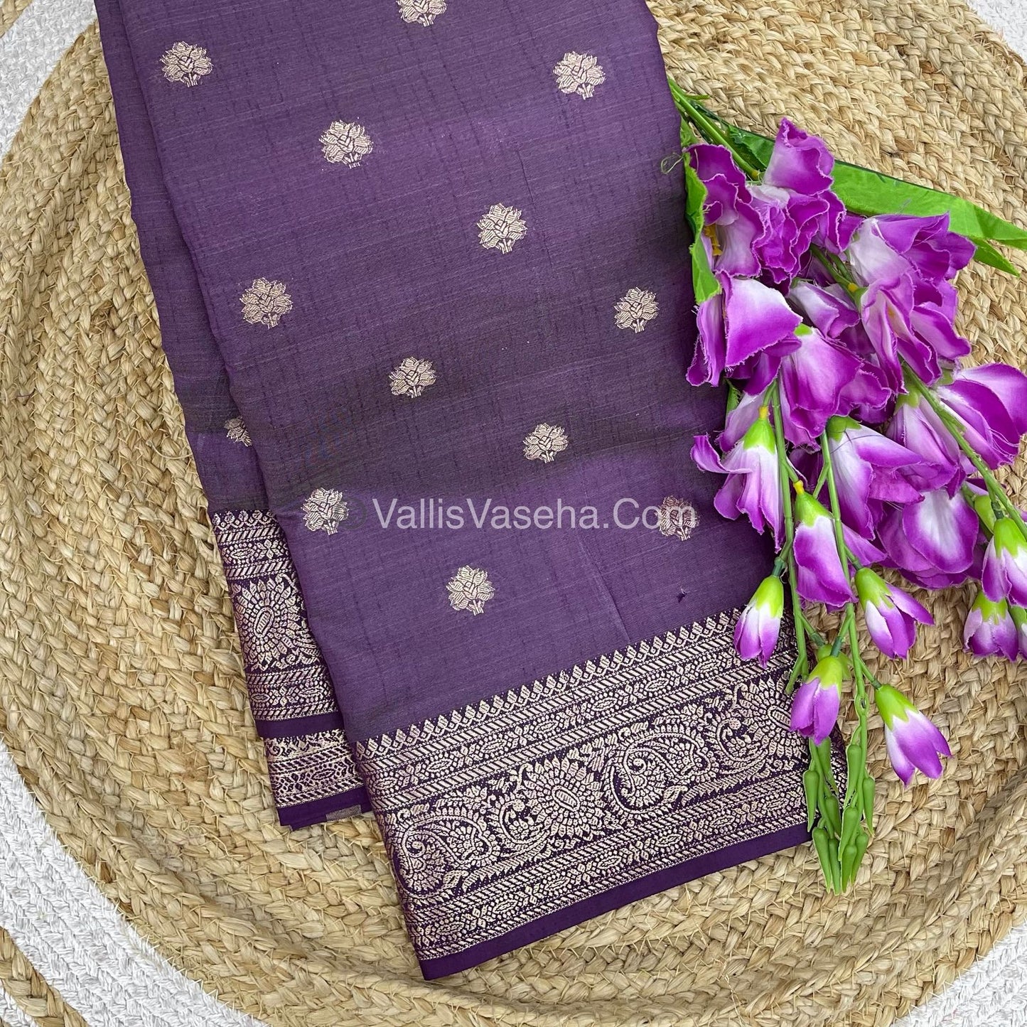 Semi Tussar Silk Saree |Violetish shade |VVSTS044