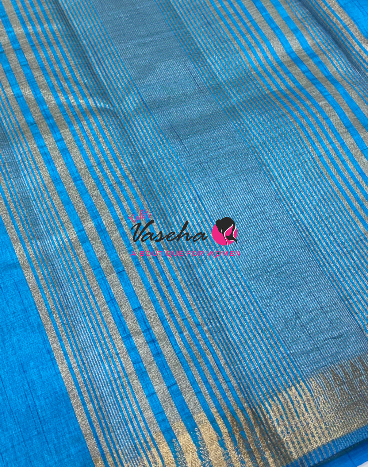 Semi Tussar Silk Saree | Blue Shade |VVSTS072