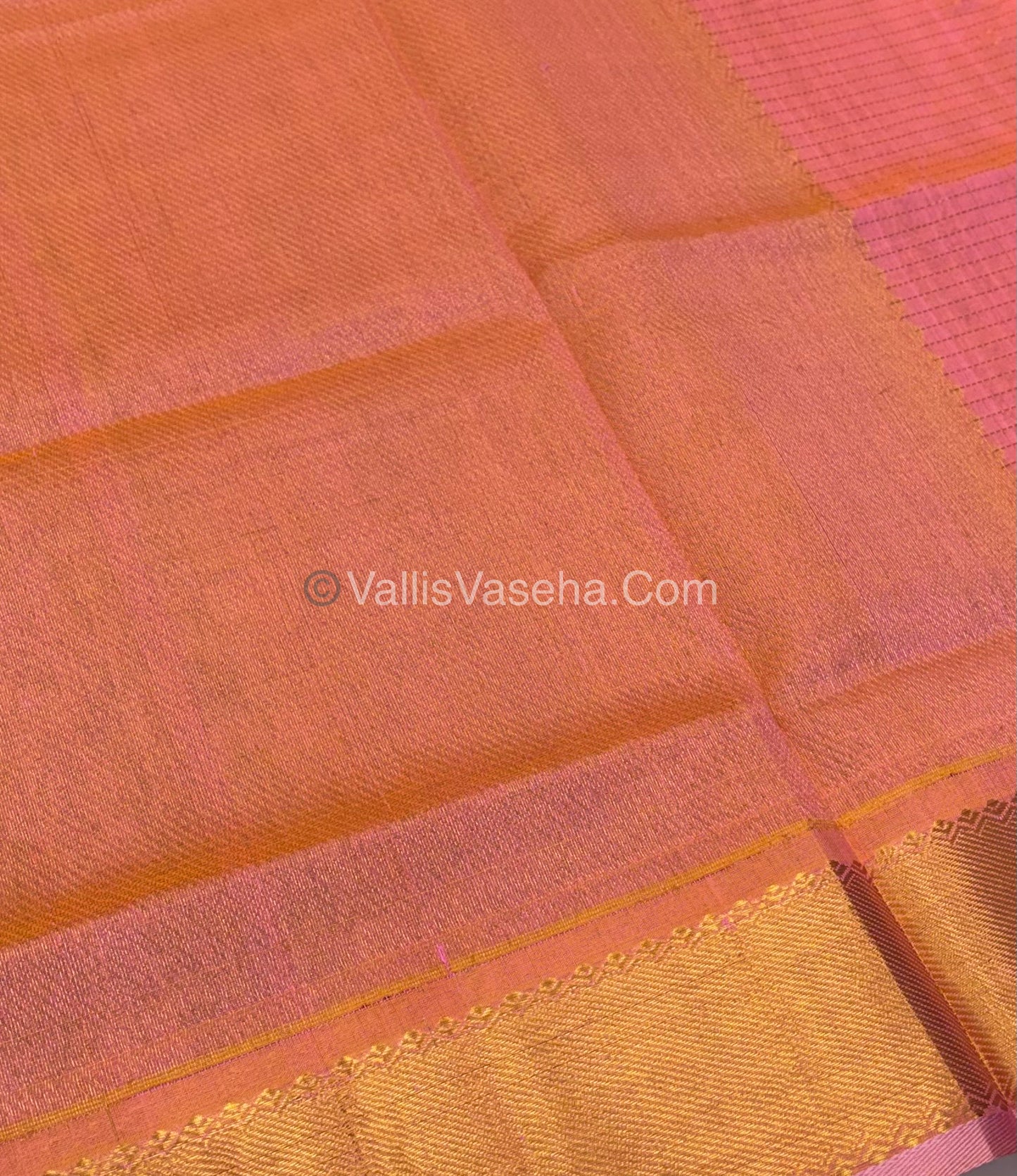 Pure Silk Cotton Saree - Mayil & Chakkaram Design - Blue With Pink Shade - VVMC002