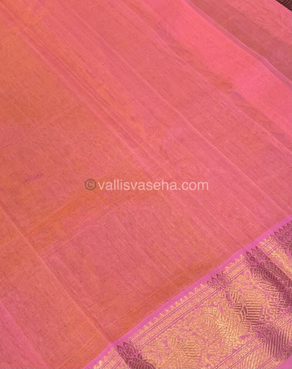 Pure Silk Cotton Saree - Vairavoosi checks - Mayil & Chakkaram - VVMCV002