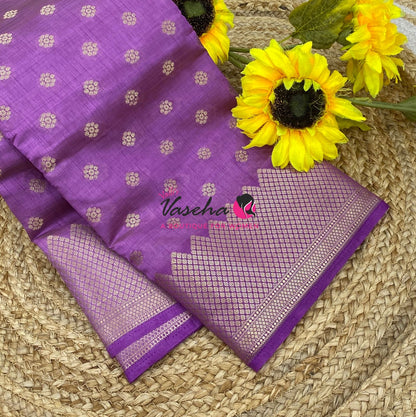 Semi Tussar Silk Saree | Lavender Shade |VVSTS057