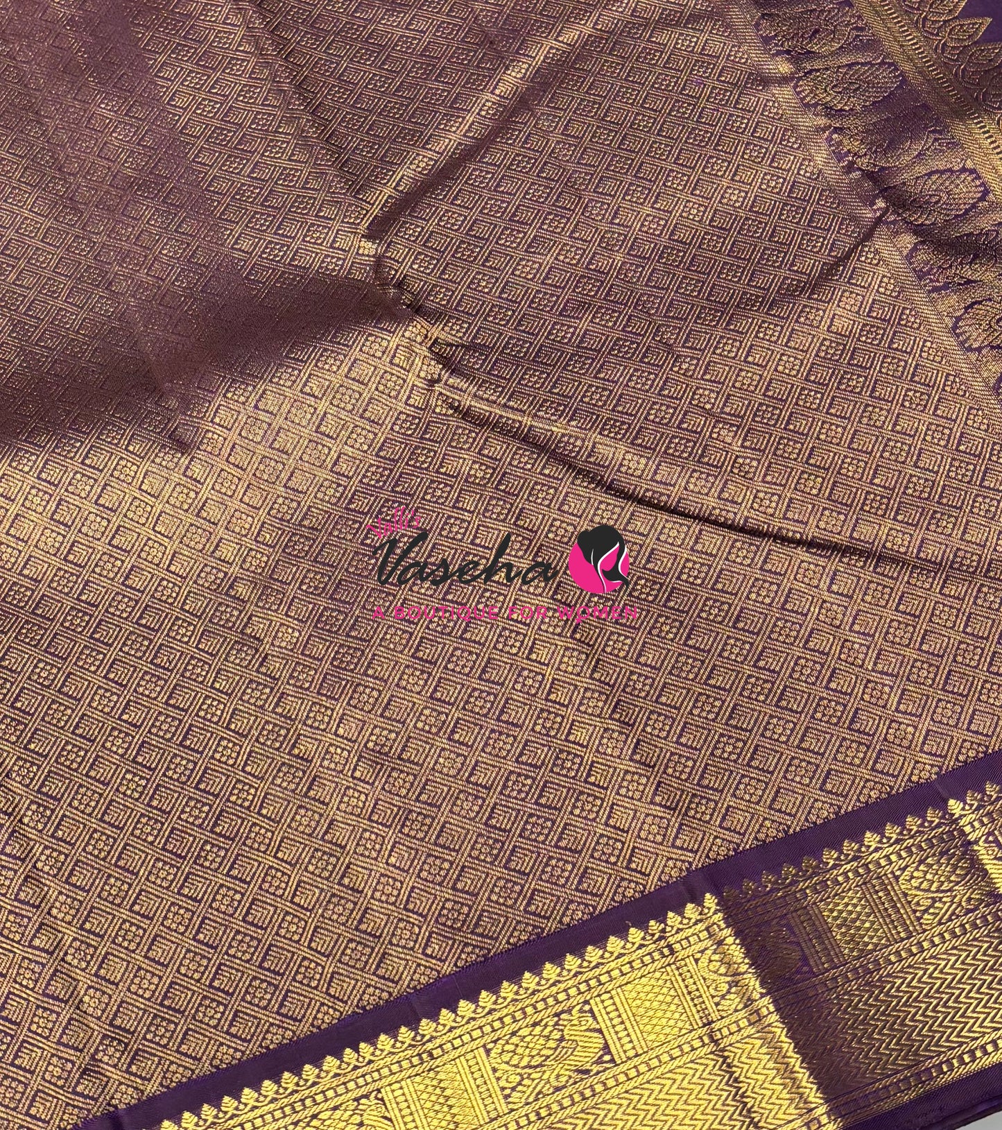 Pure Vintage Korvai Kanchipuram Silk Saree - Light Green & Purple Combo - VVPS072